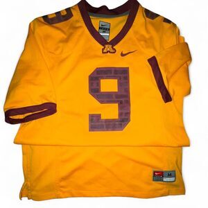 Nike Men's Gold and Burgundy Minnesota gopher football jersey medium